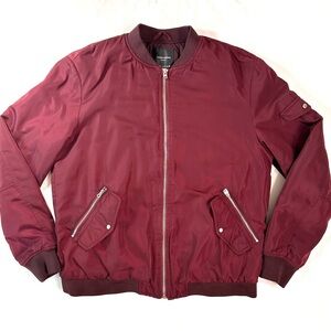 Zara Trafaluc Outerwear Women’s Burgundy Bomber Jacket Size M